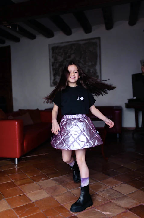 Skirt Quilted Metallic Lavender