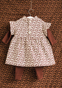 Dress Frill Sleeve Ecru Acer