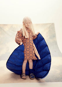 Dress Plein Air Button Back Fun Flower Stormy Blue