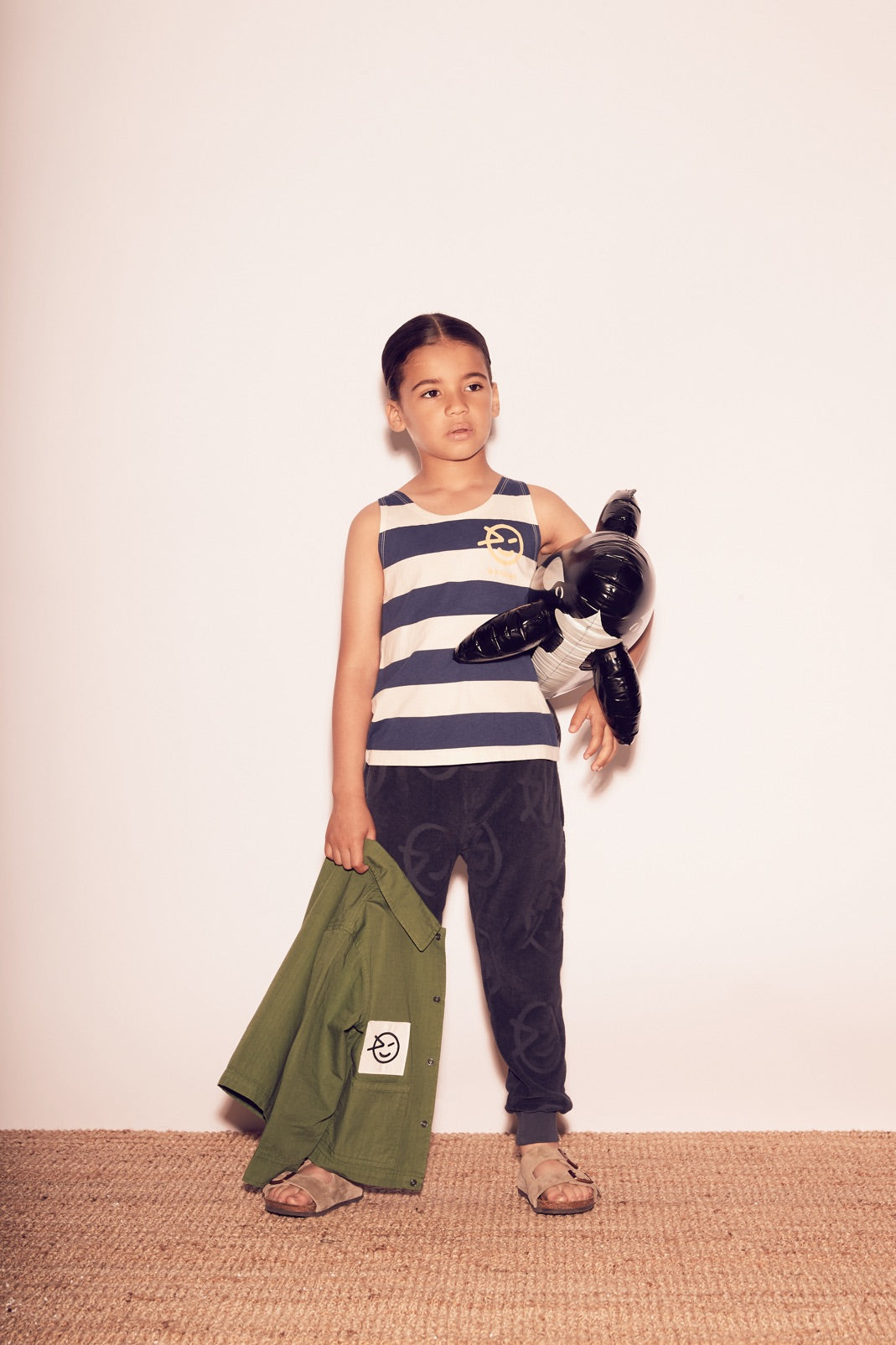 Vest Wide Stripe Ecru Navy