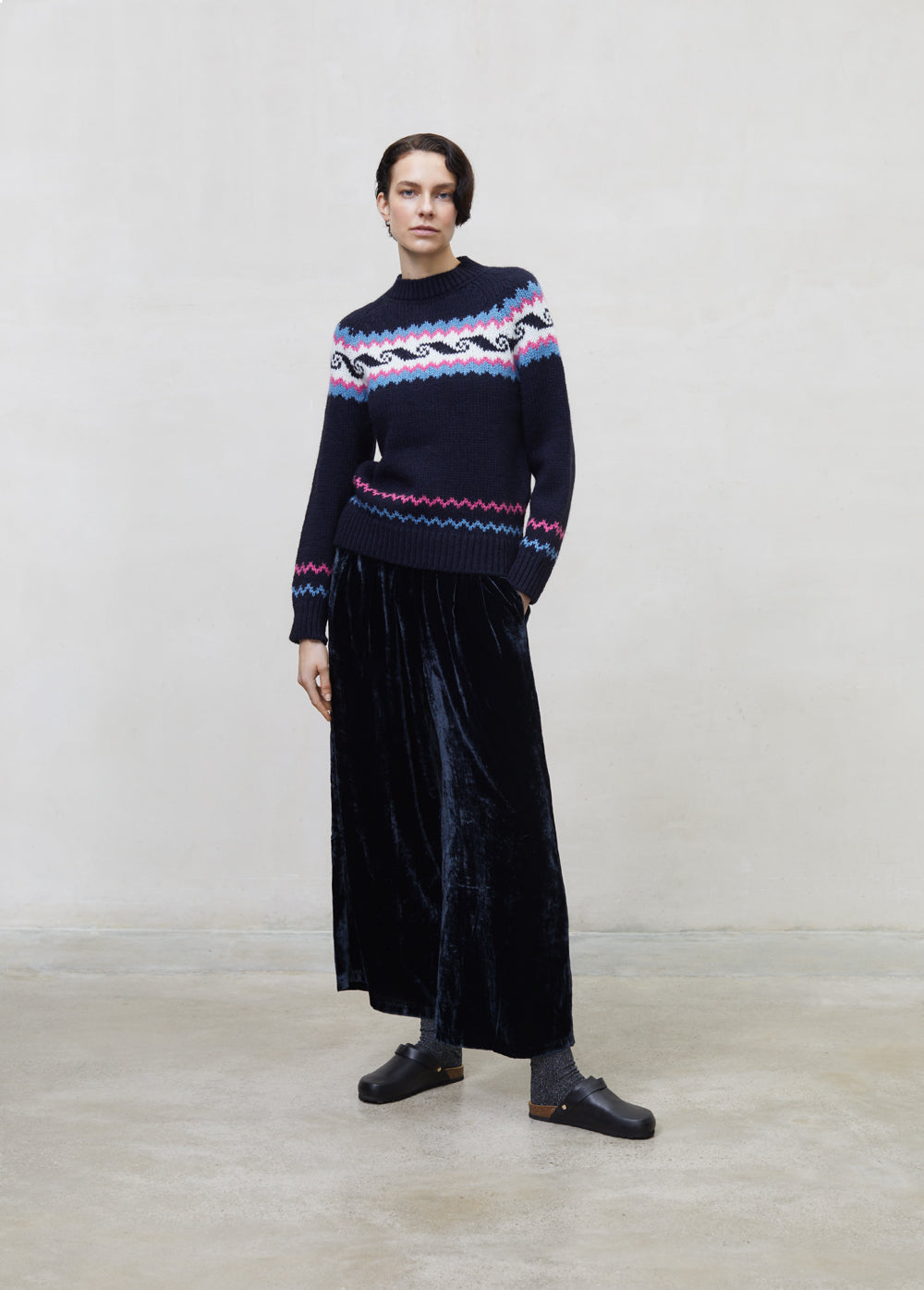 Pant Velour Space Blue Woman