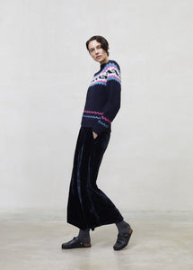 Pant Velour Space Blue Woman