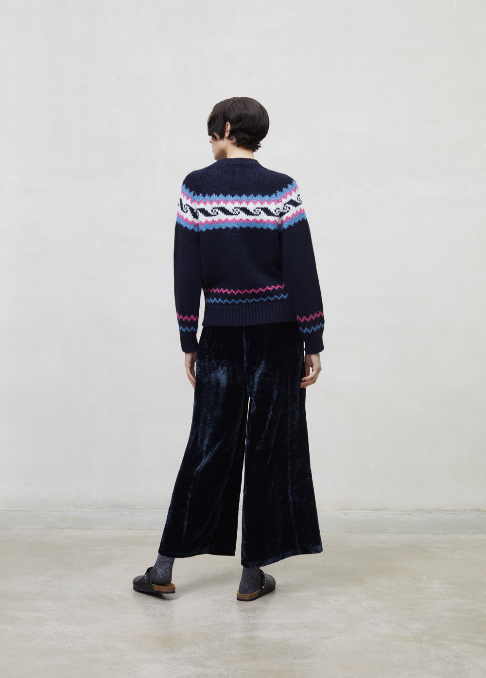 Pant Velour Space Blue Woman