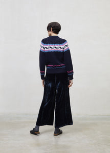 Pant Velour Space Blue Woman