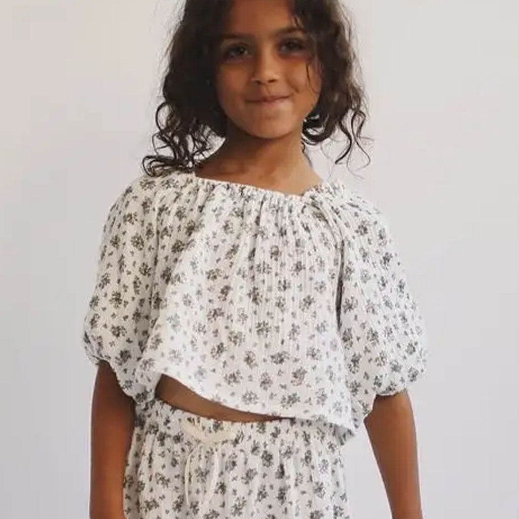 Blouse Leandra White Flowers