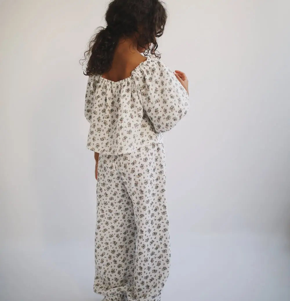 Blouse Leandra White Flowers