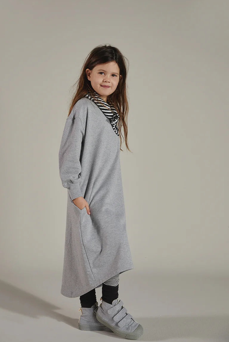 Dress Oversized Circle-cut Grey Melange