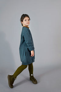 Dress Dropped Shoulder Blue Grey