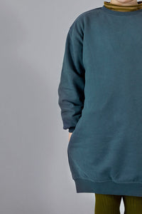 Dress Dropped Shoulder Blue Grey