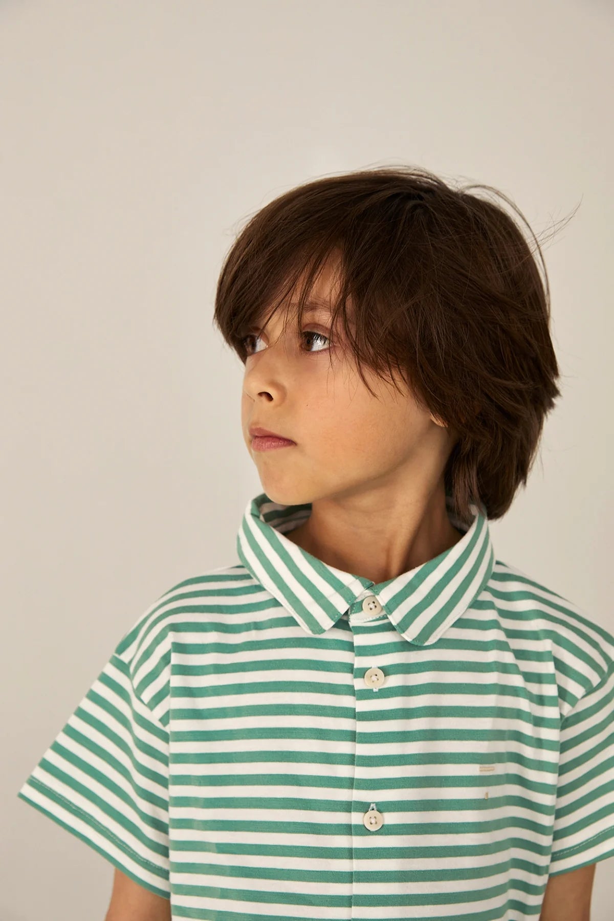 Blouse Top Bright Green Off White