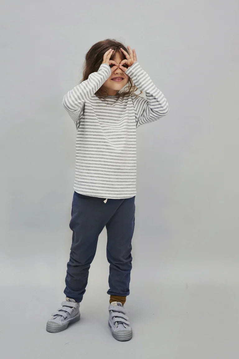 Longsleeve Grey Melange Off White