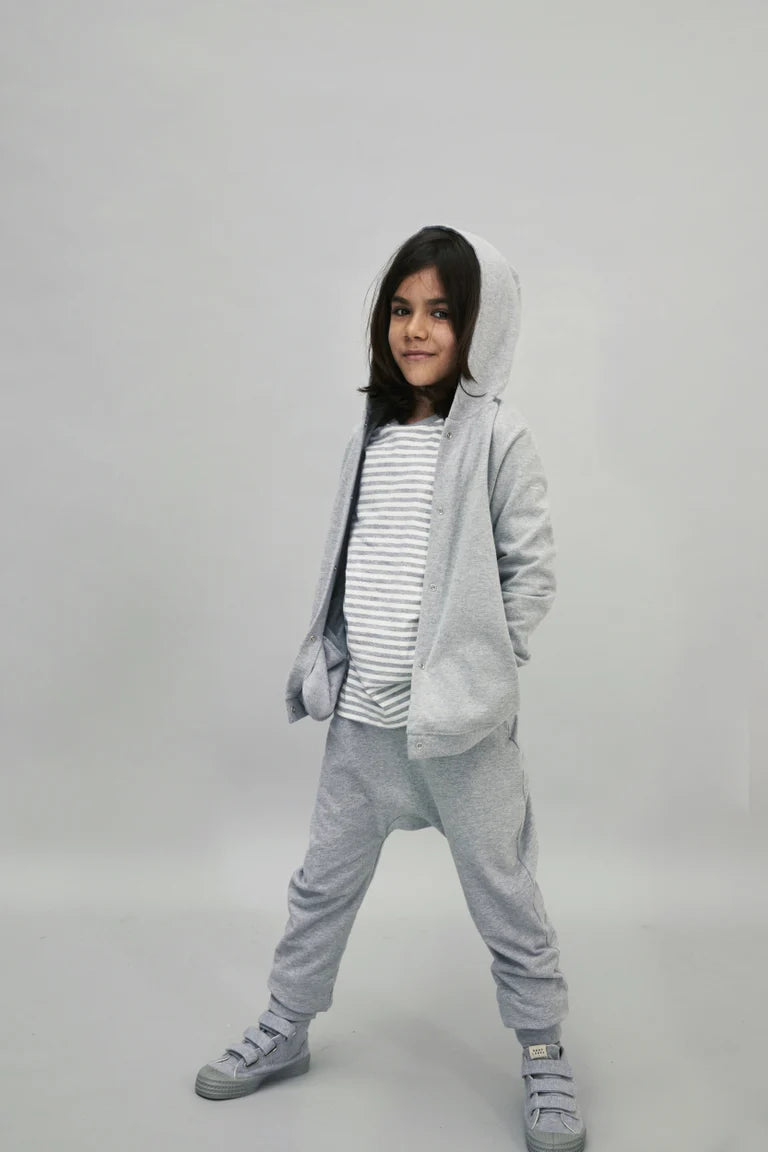 Cardigan Hooded Grey Melange