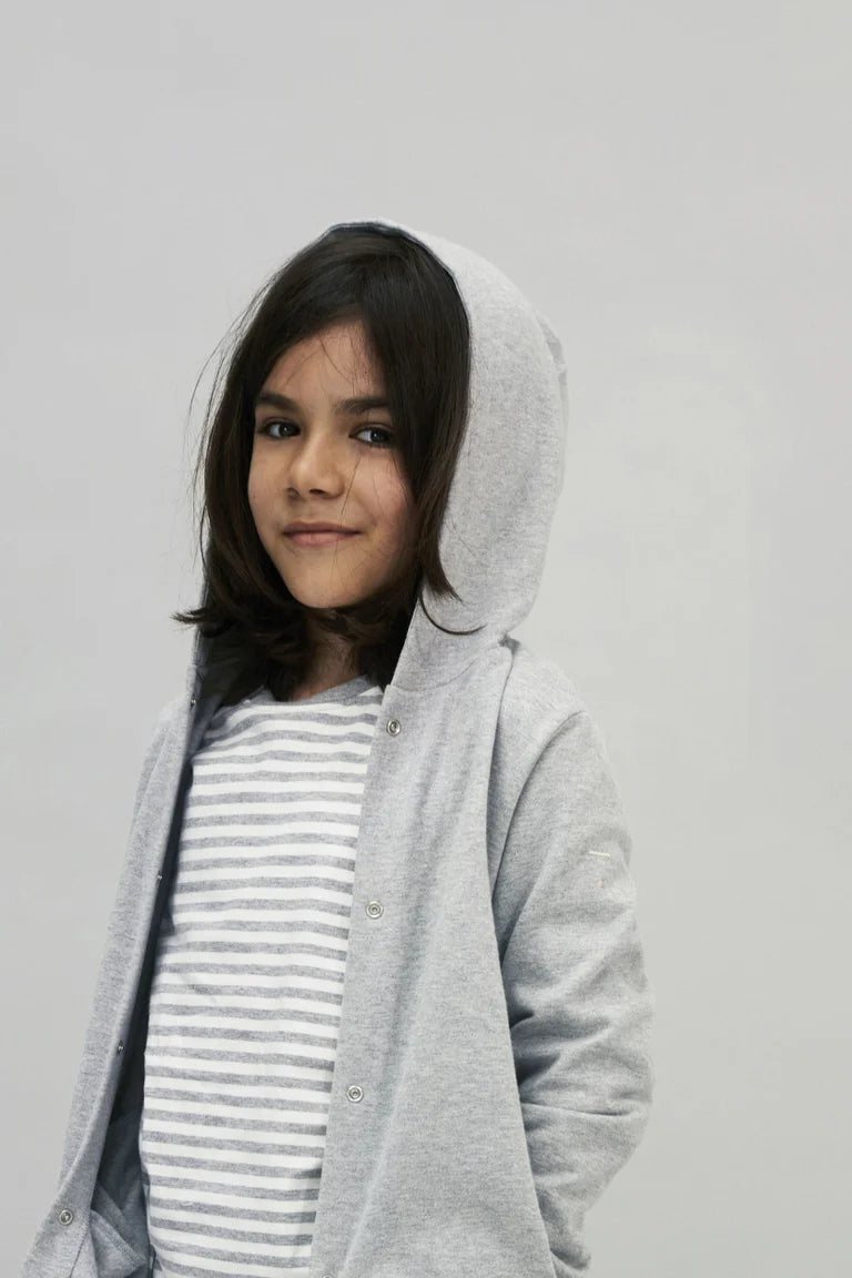 Cardigan Hooded Grey Melange