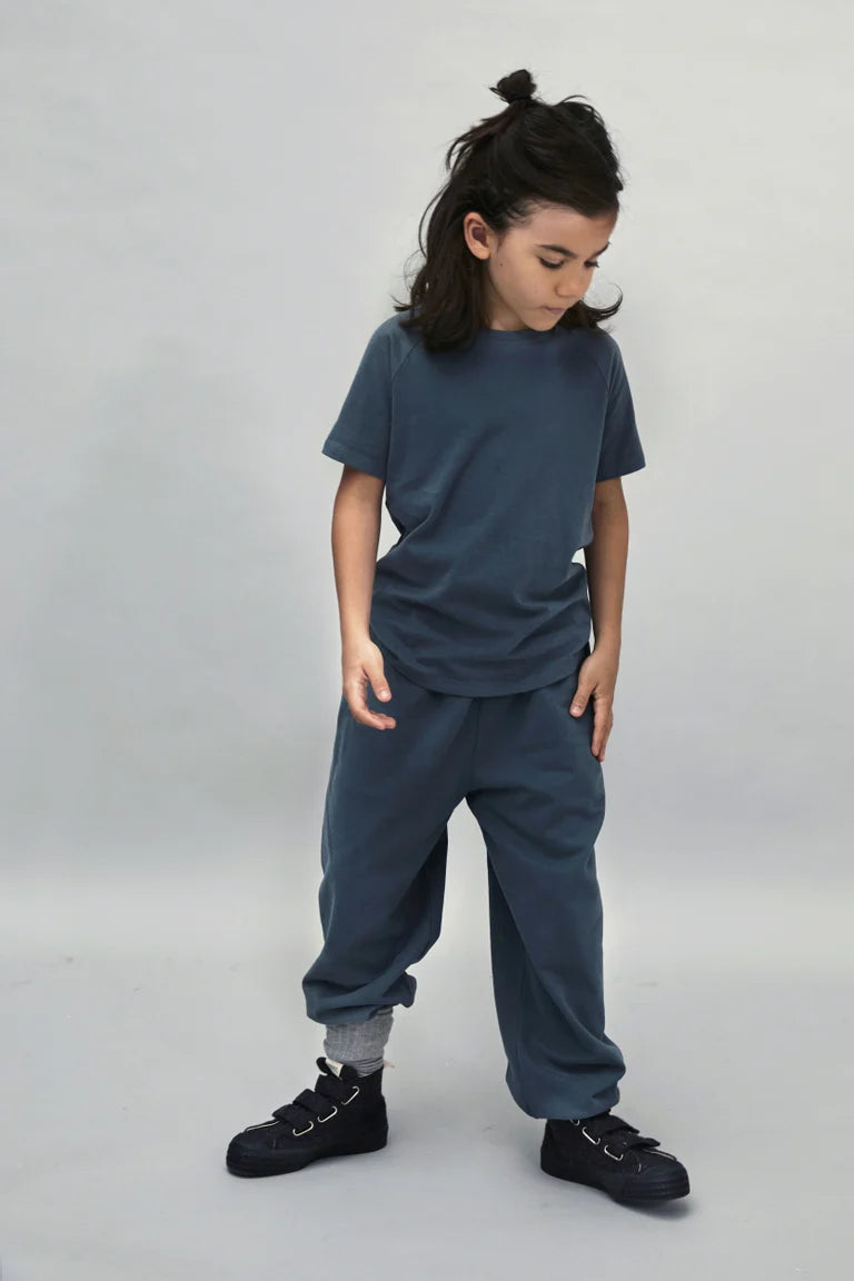 Pants Track 10Y Logo Blue Grey