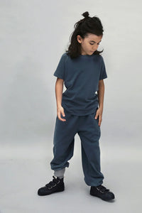 Pants Track 10Y Logo Blue Grey