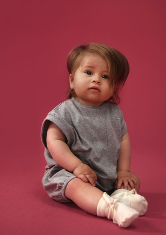 Suit Pintuck Baby Grey Melange - Sample