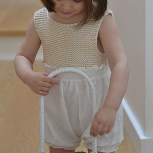 Combi Romper Knit Pale Pink White
