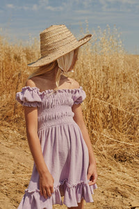 ワンピース Liilu Terry Smocked Dress - Lavender 6Y Dress Terry Smocked Lavender – Across the Street