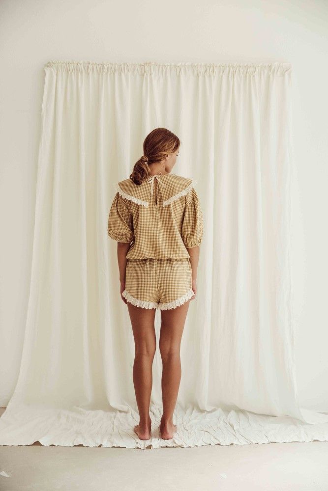 Blouse Asra Mustard Vichy Woman