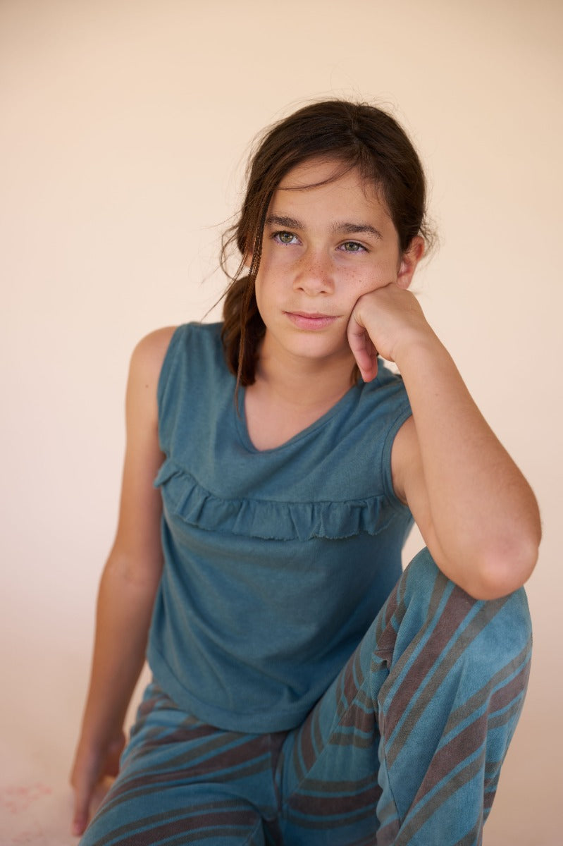 Tee Top Volant Ocean Green