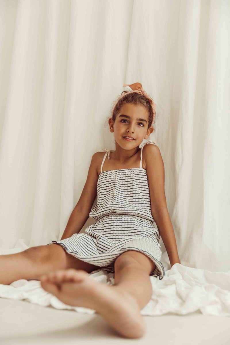 Dress Elodie Ecru Navy