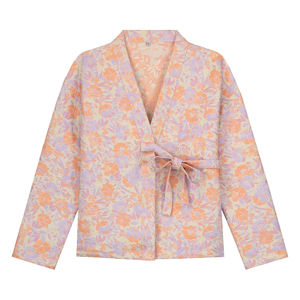 Kimono Mom Jacquard Flower Rosy Lilac