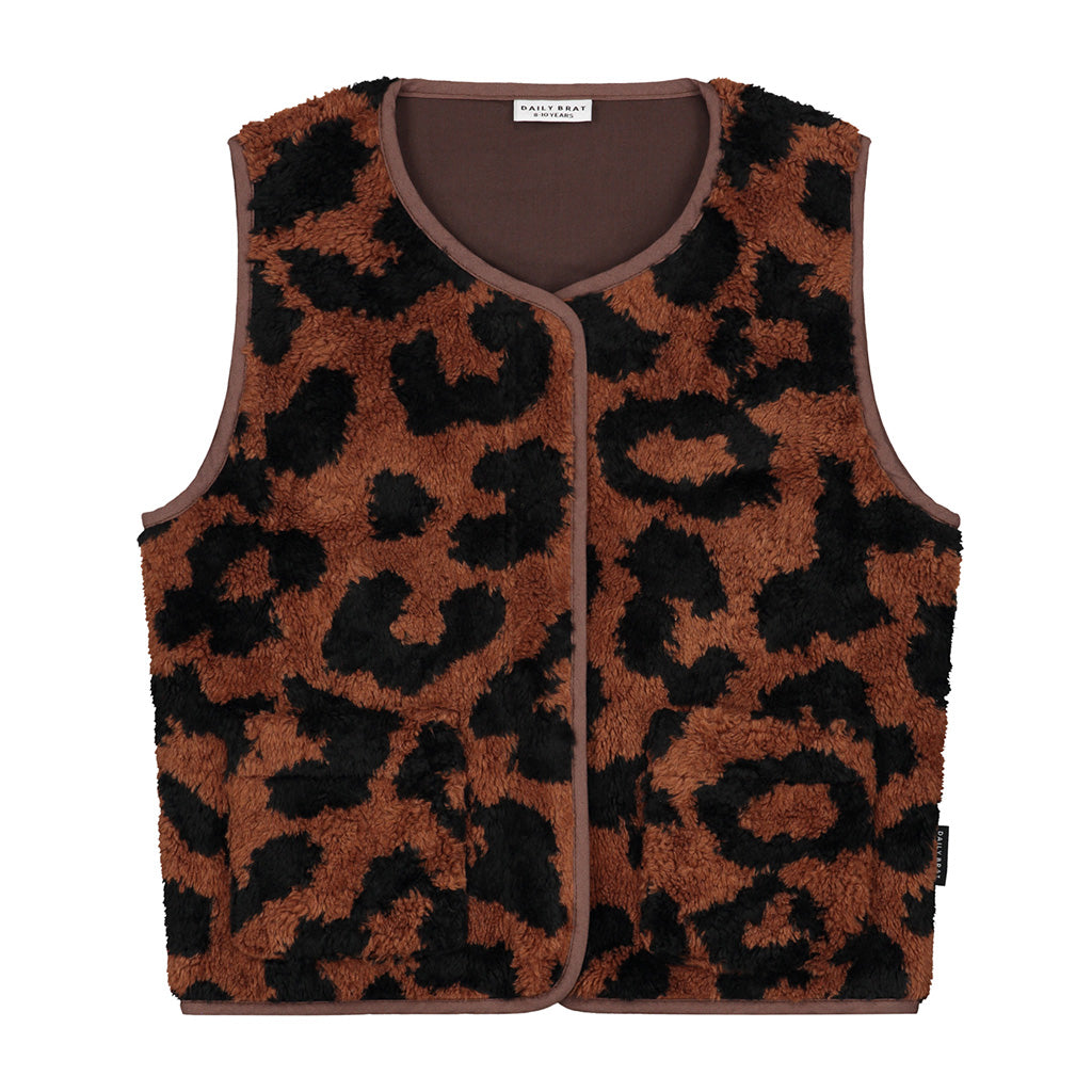 Vest Fluffy Teddy Leopard