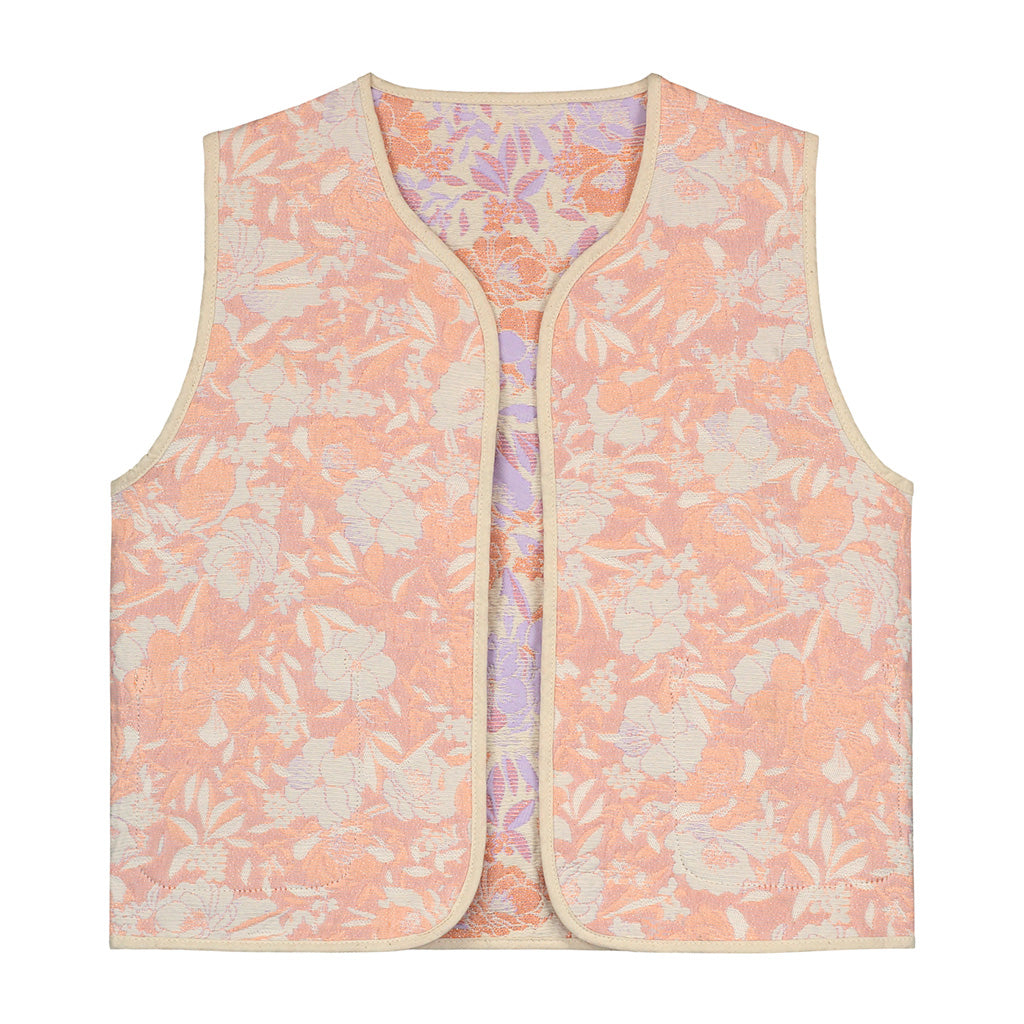 Vest Reversible Mom Jacquard Flower Rosy Lilac