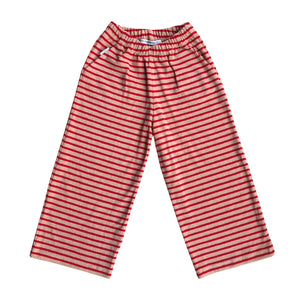 Pants Toweling Stripe Pomegranate