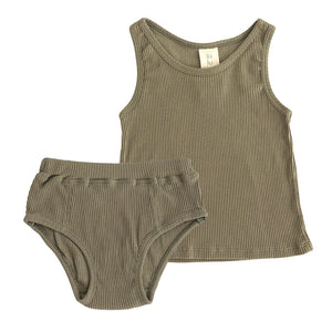 Underwear Set Rib Boys Dry Green