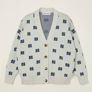 Cardigan Jacquard Oat Monogram