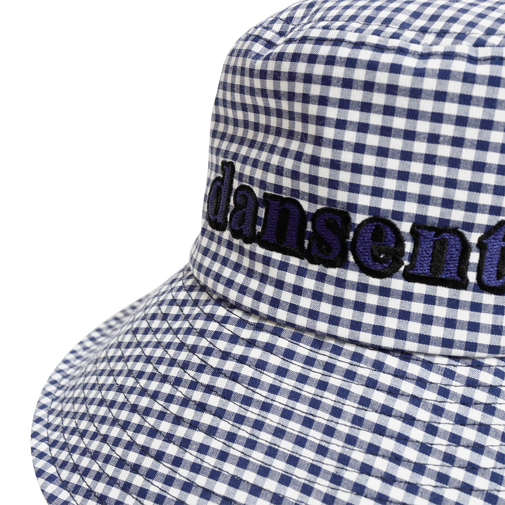 Hat Wide Brim Blue Gingham