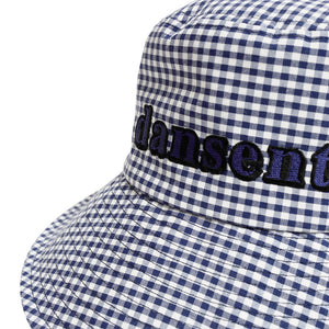 Hat Wide Brim Blue Gingham