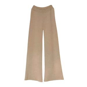 Pants Knit Rib Natural Woman
