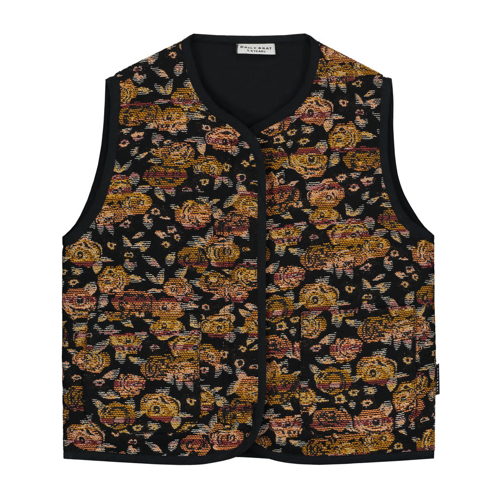 Vest Flower Jacquard Blue