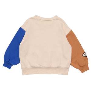 Sweater Panel Blue Warm Sand Caramel