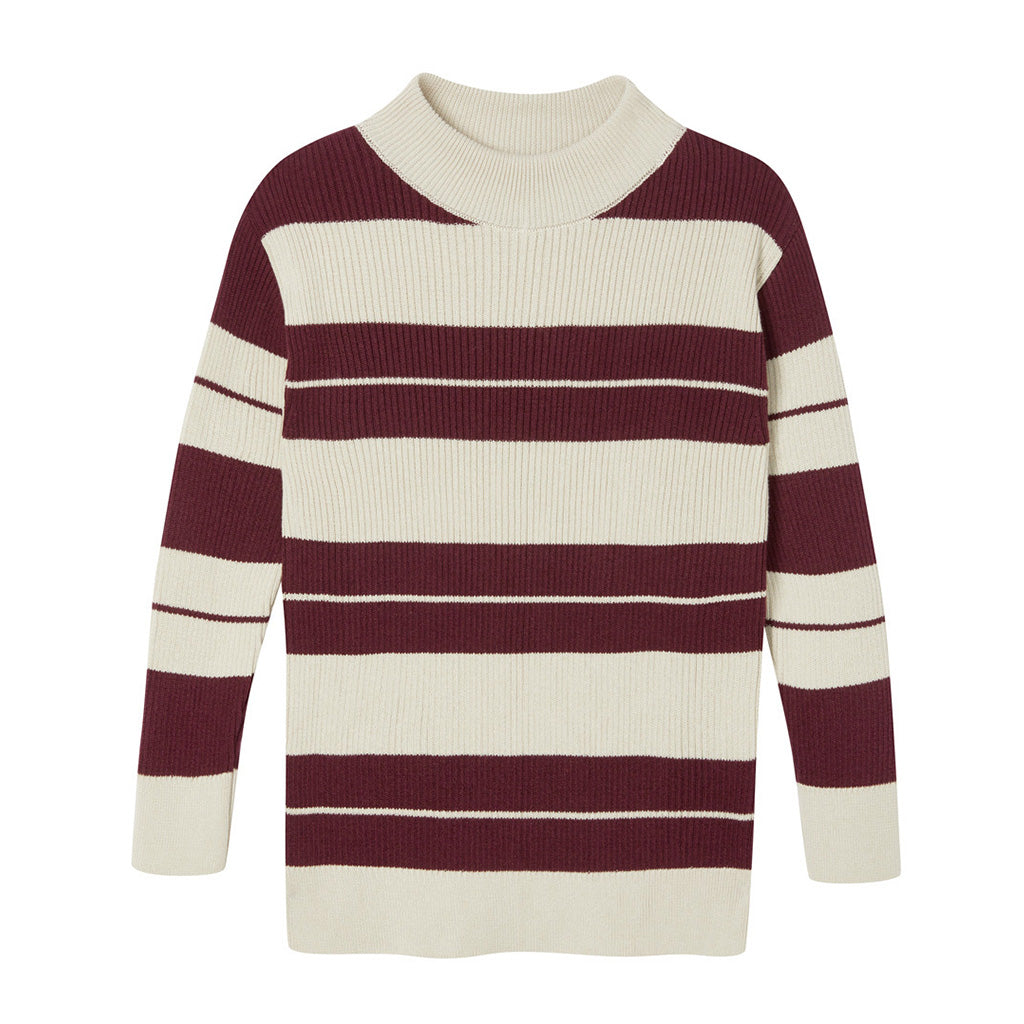 Sweater Rib Knitted Oat Stripe - sample