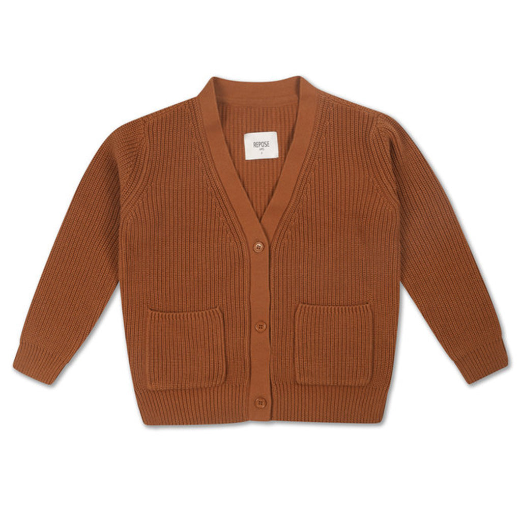 Cardigan Knit V-Neck Warm Chocolate - Sample