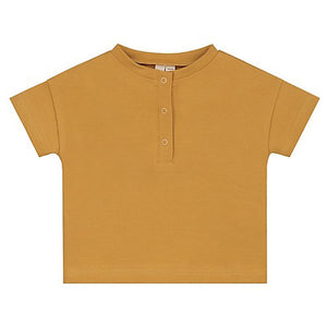 Tee Baby Short Sleeves Henley Mustard