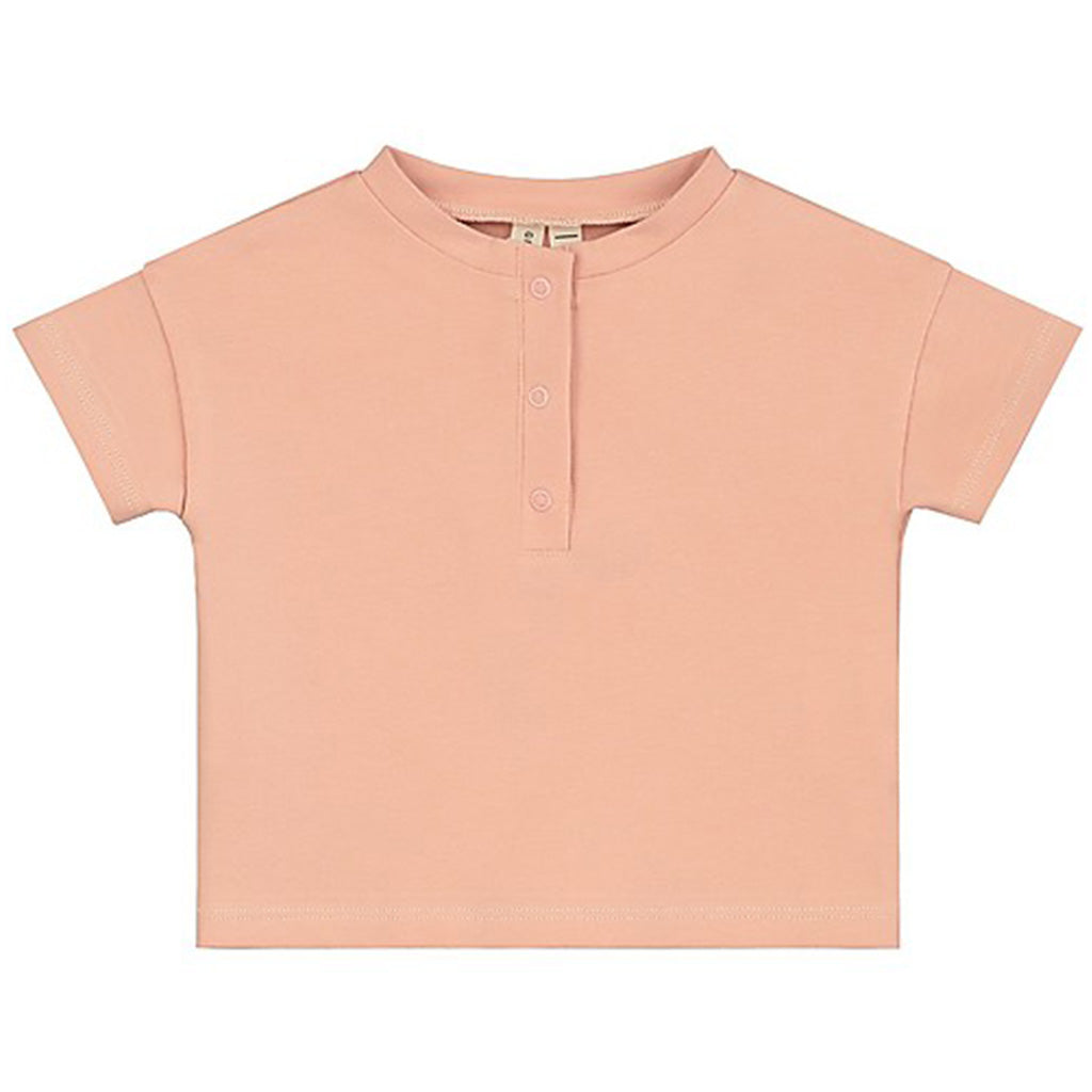 Tee Baby Short Sleeves Henley Rustic Clay