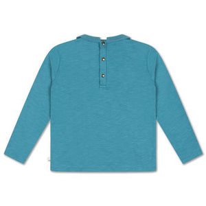 T-Shirt with Collar Dusty Storm Blue