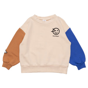 Sweater Panel Blue Warm Sand Caramel
