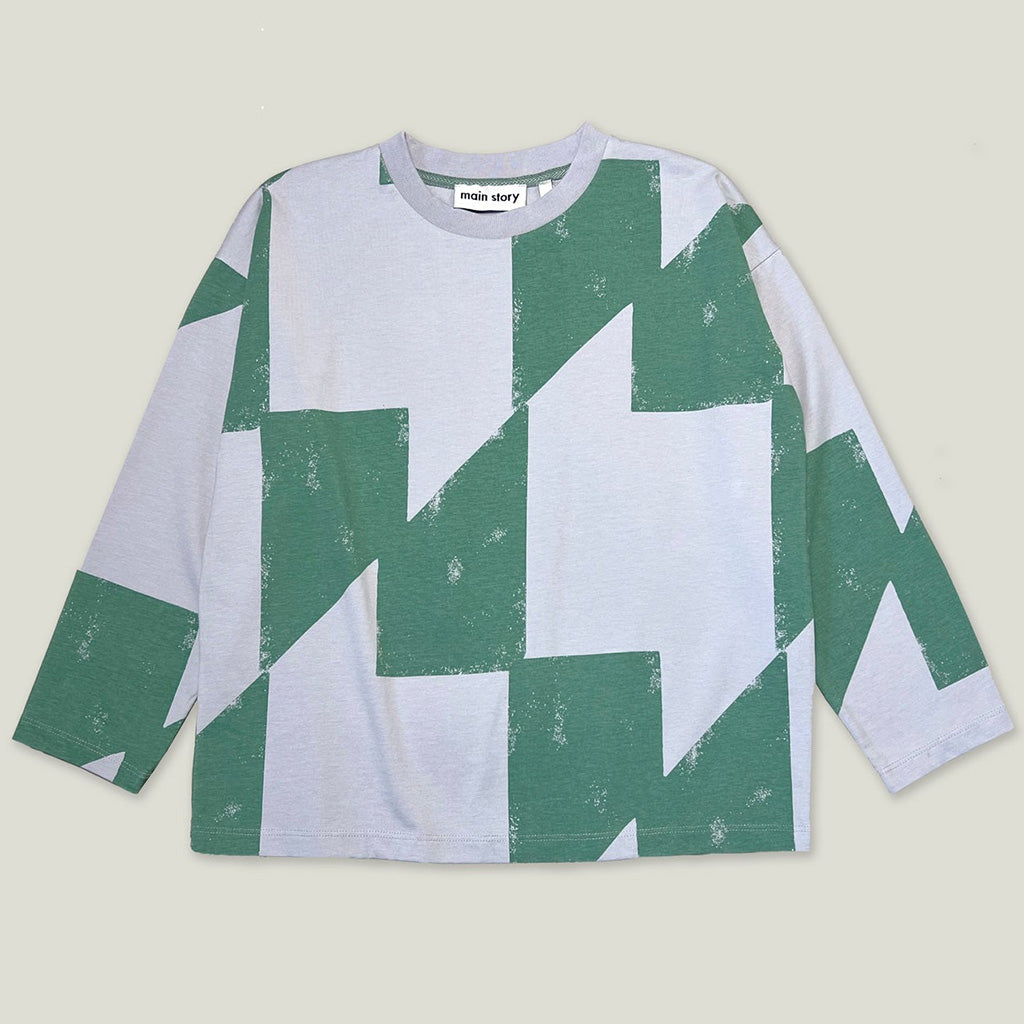 Longsleeve Tee Lilac Marble Block Print