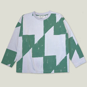 Longsleeve Tee Lilac Marble Block Print