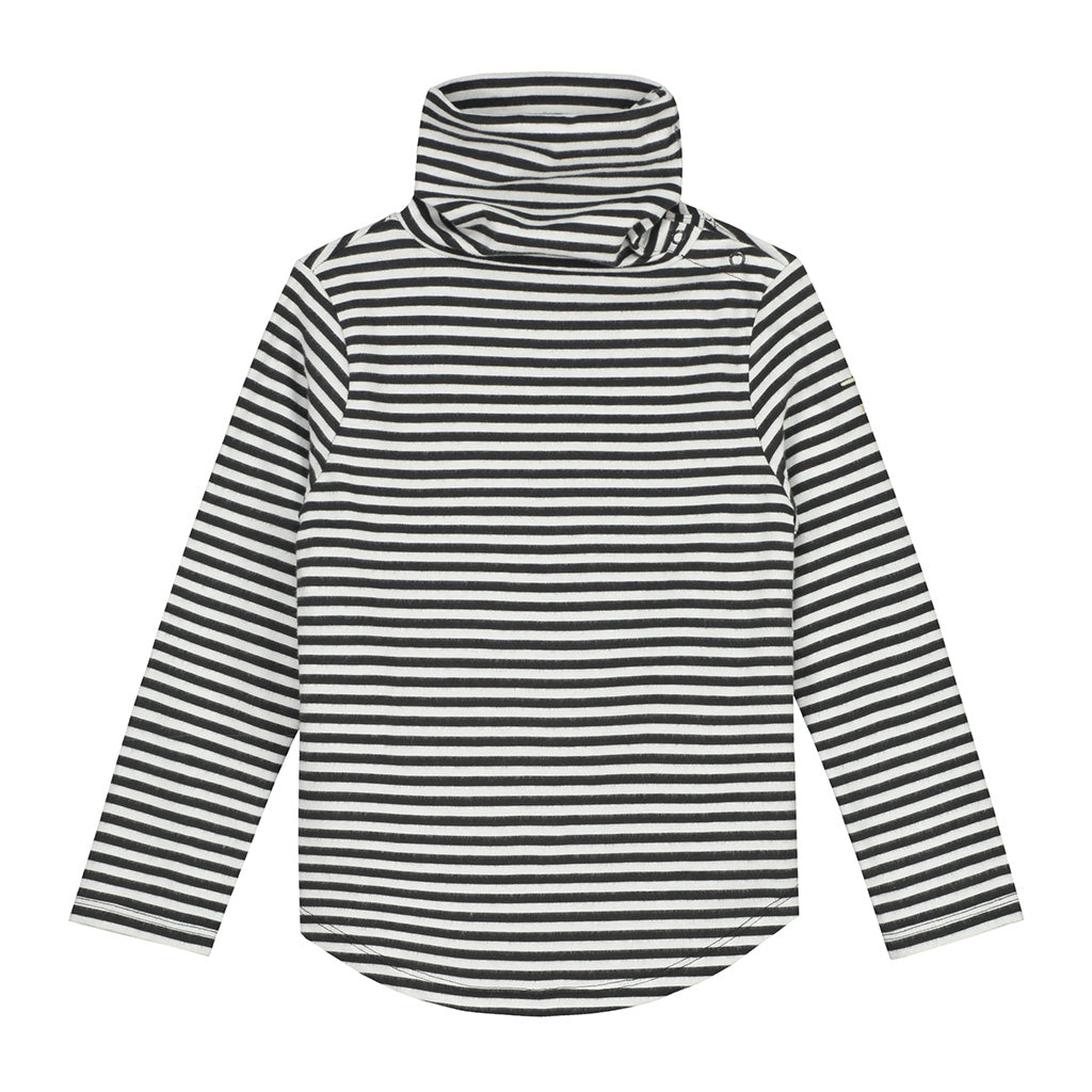Turtleneck Longsleeve Nearly Black Off White