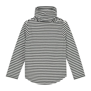 Turtleneck Longsleeve Nearly Black Off White