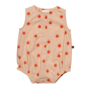 Romper Woven Pink Earth Red
