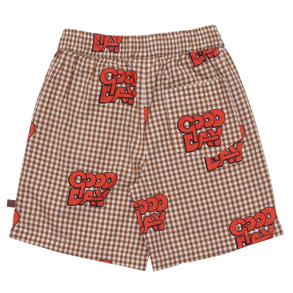 Short Day Caramel Gingham Red