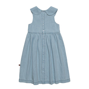 Dress Sun Pan Collar Pale Bleached Denim