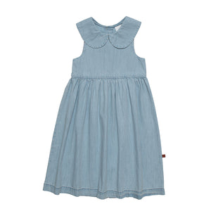 Dress Sun Pan Collar Pale Bleached Denim